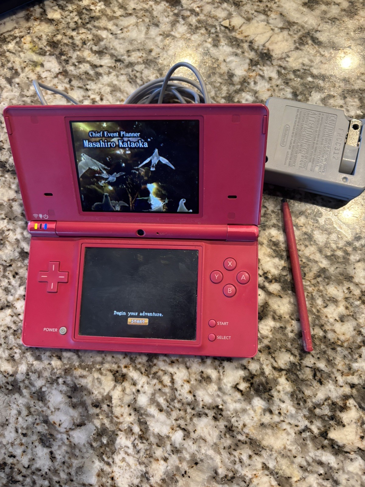 Nintendo DSi Console Pink Hot Model TWL-001 with Charger, Pink Stylus & Game 🔥