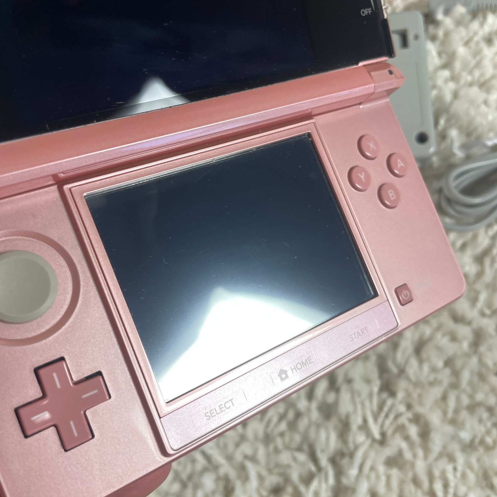 Nintendo 3DS Pearl Pink Handheld Handheld Console System CTR-001 Tested
