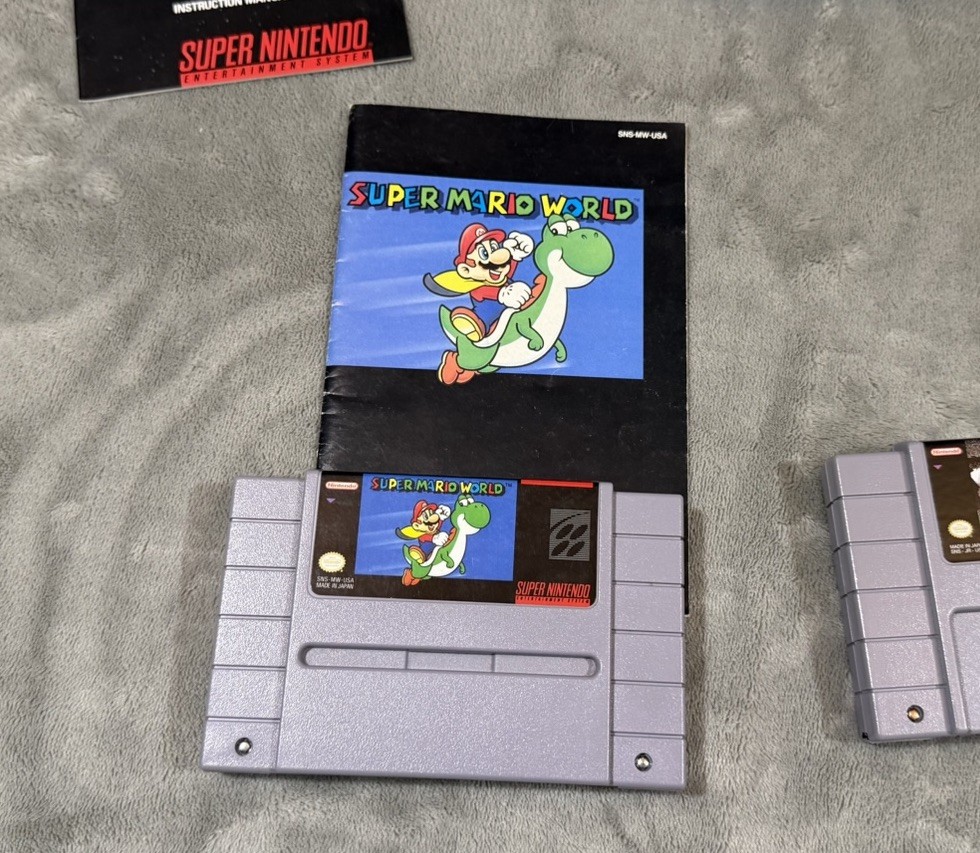 Super Nintendo SNES System Bundle Tested Controller, Manuals, Super Mario Read*