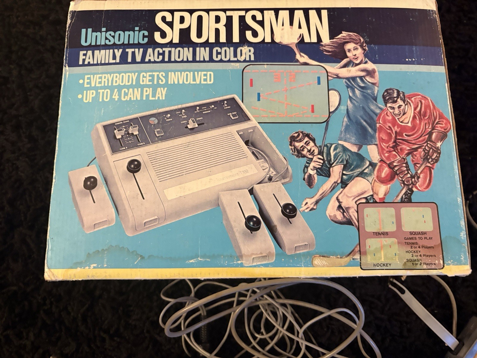 Vintage Unisonic Sportsman Family TV Action Video Game Console IN BOX 4 Players