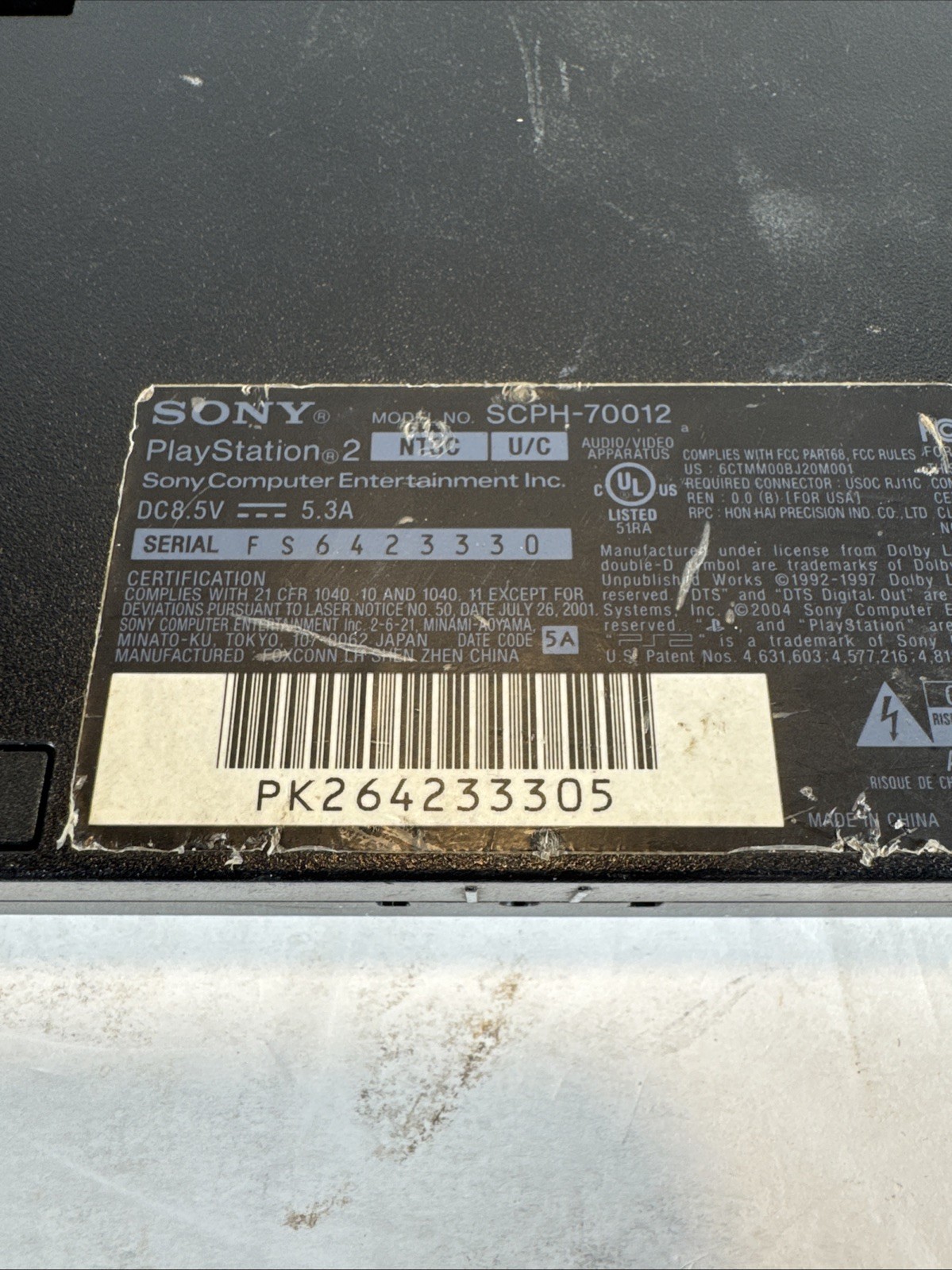 Sony PlayStation 2 Slim PS2 Console ONLY Scph-70012