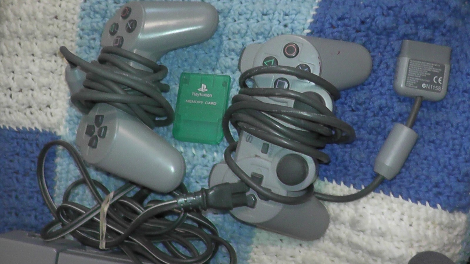 Used Original 1998 PlayStation 1 SCPH-7501 Tested Working PS1 Analog Controllers