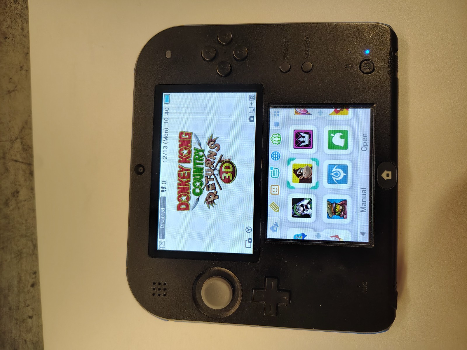 Nintendo 2DS Launch Edition Blue/Black Handheld w/ 128GB SD Card Loaded Games