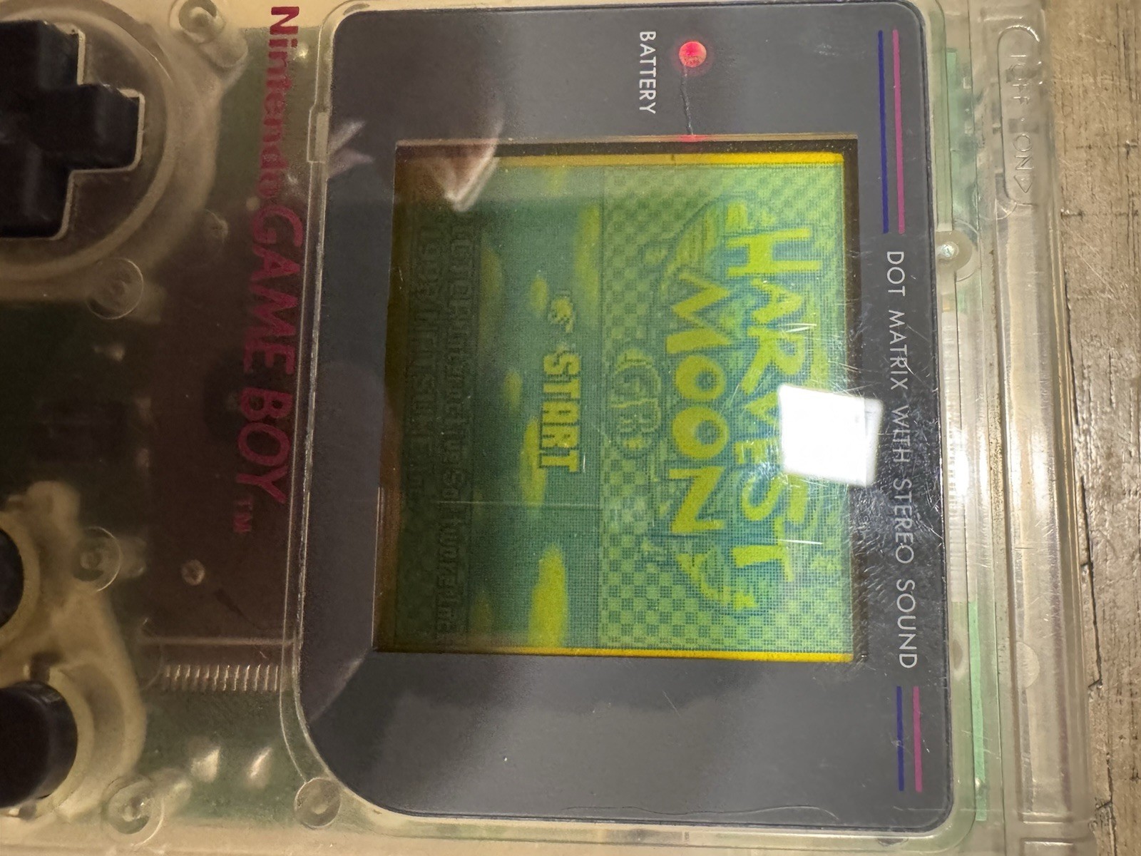 Nintendo Game Boy Transparent Clear Classic Handheld Console *TESTED WORKING *