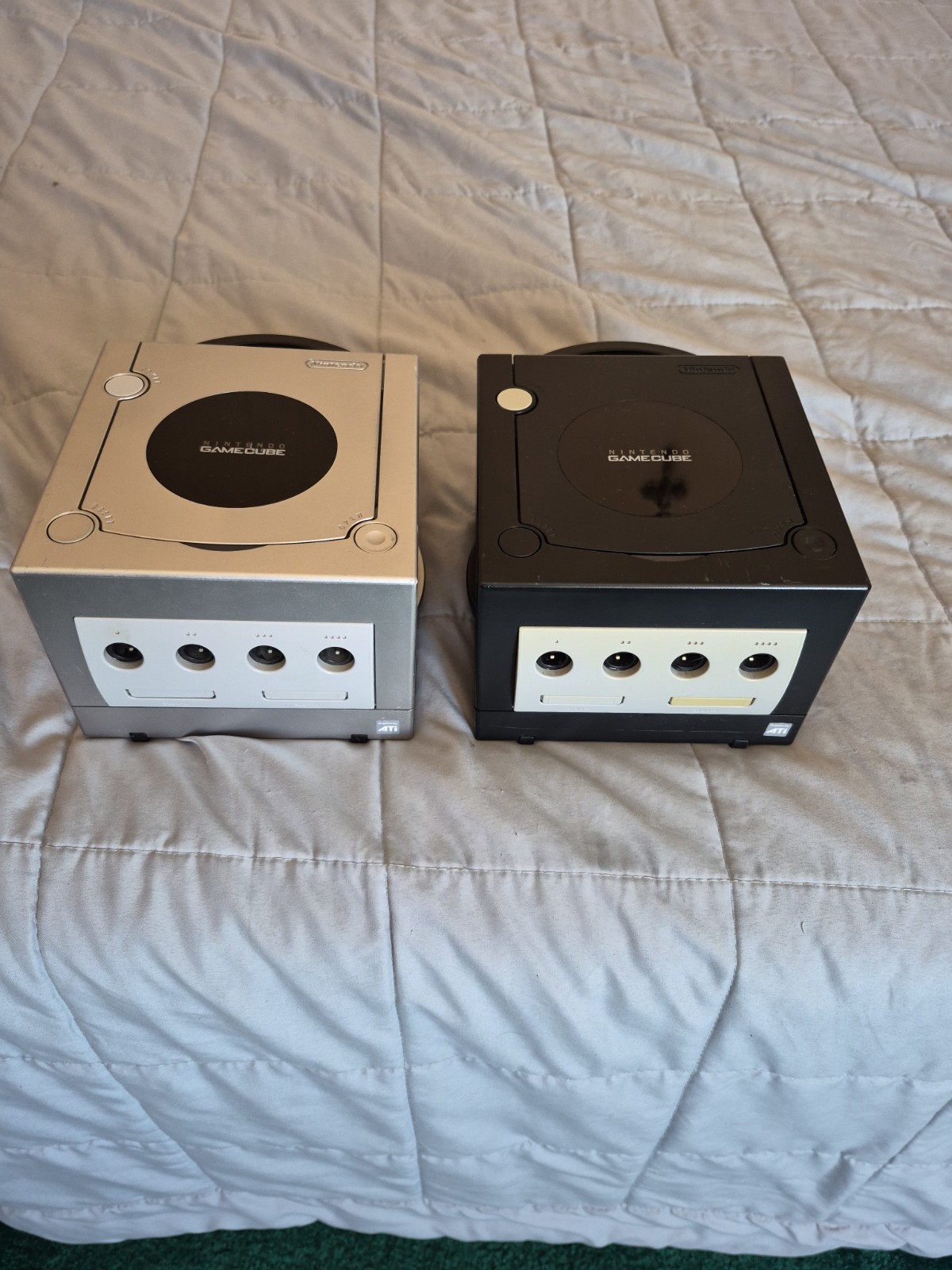 Lot of 2 Nintendo GameCube Consoles Only Black/Silver For Parts Or Repair