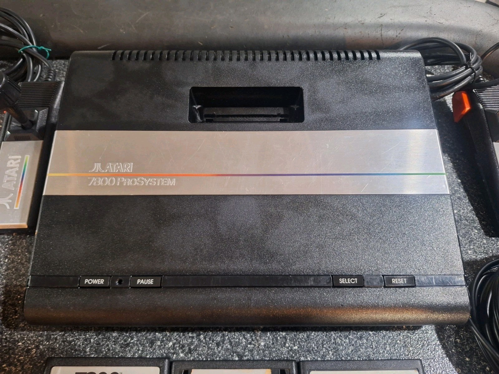 Atari 7800 Console Prosystem Bundle Controllers Games AV Composite Mod! TESTED