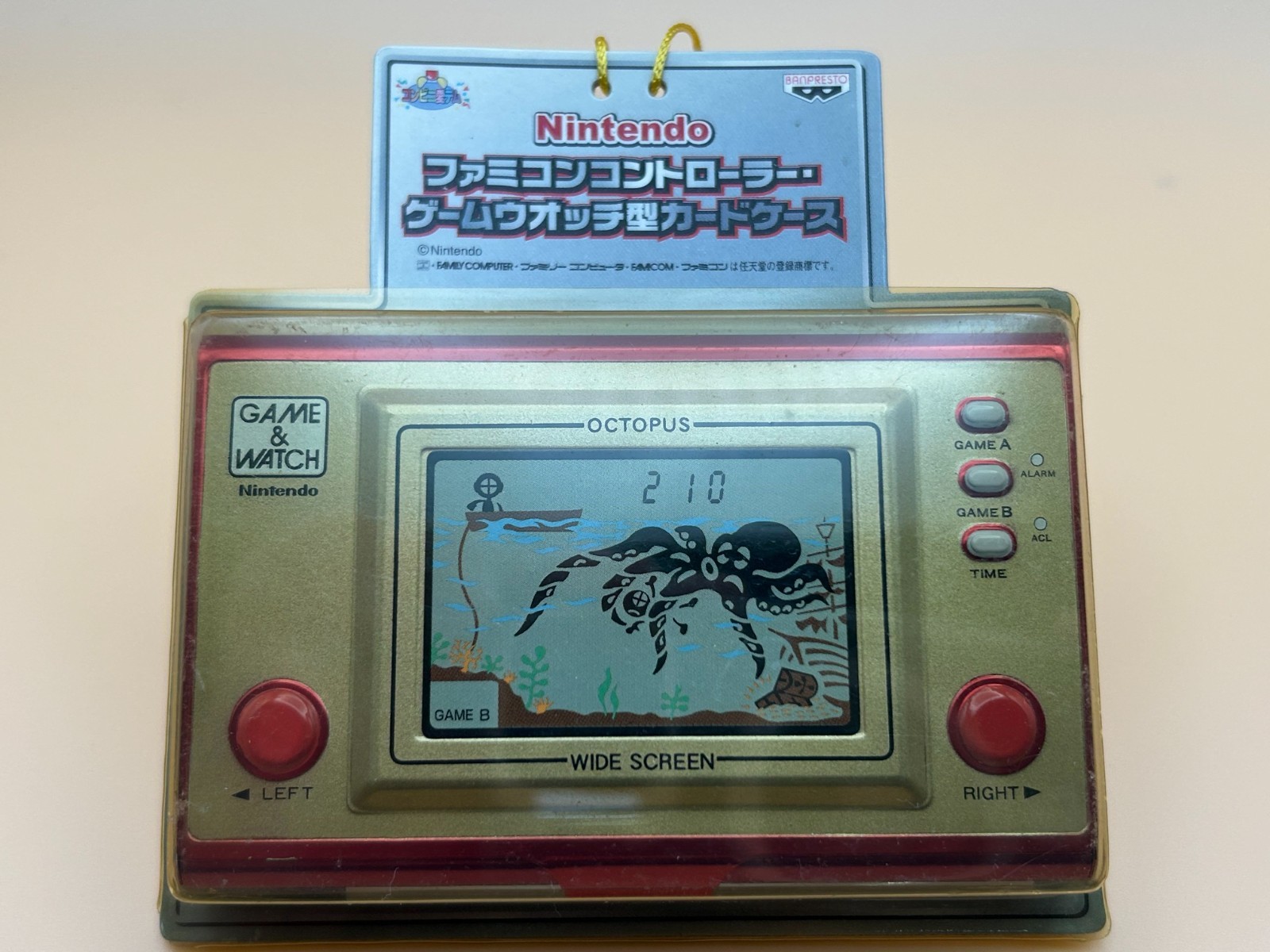 Nintendo Game & Watch Banpresto Card Case OCTOPUS Sealed NOS NO GAME