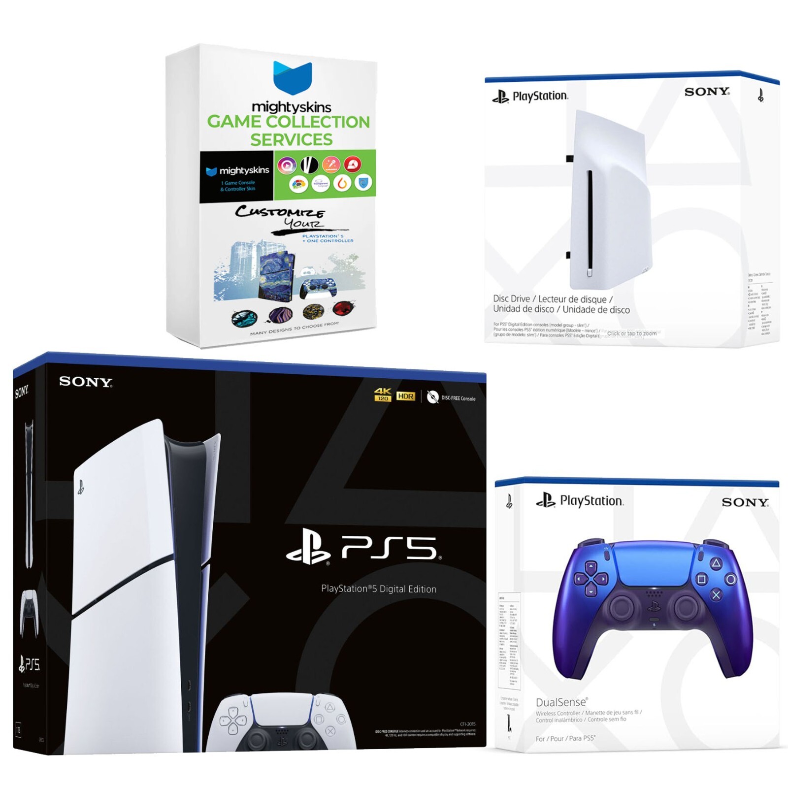 Sony PlayStation 5 Slim Digital Bundle with Disc Drive and Extra Controller