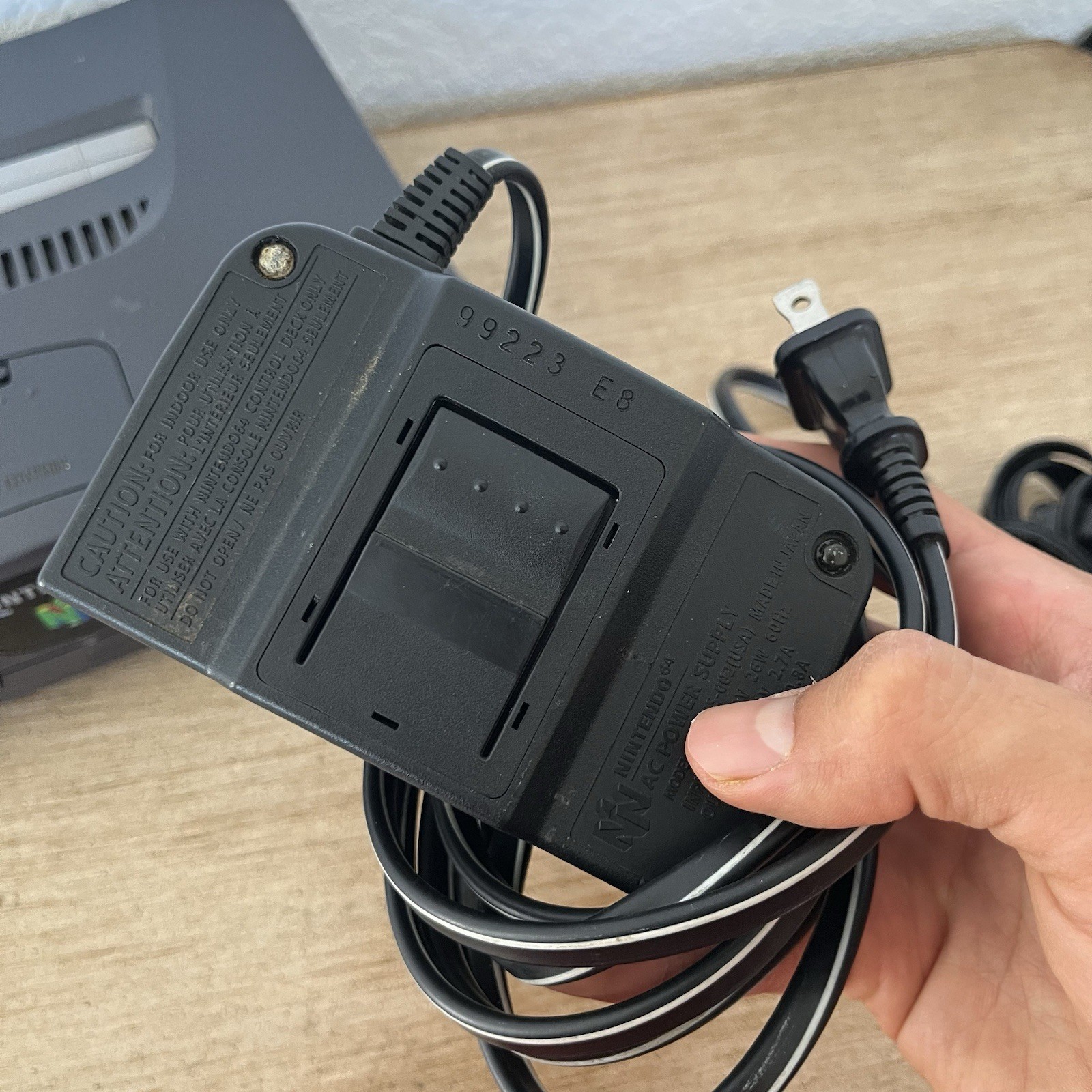 Nintendo 64 NUS-001 Console + Power AV Cables Tested Working N64
