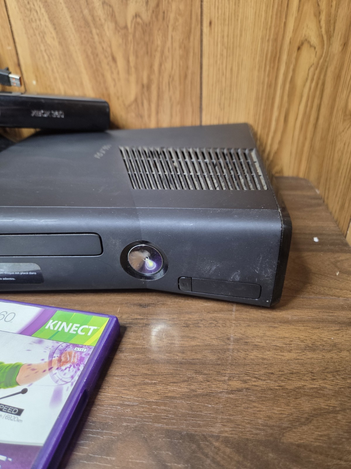 Xbox 360 S Slim Black Model 1439 Console Power Adapter Kinect 2 Games Lot WORKS