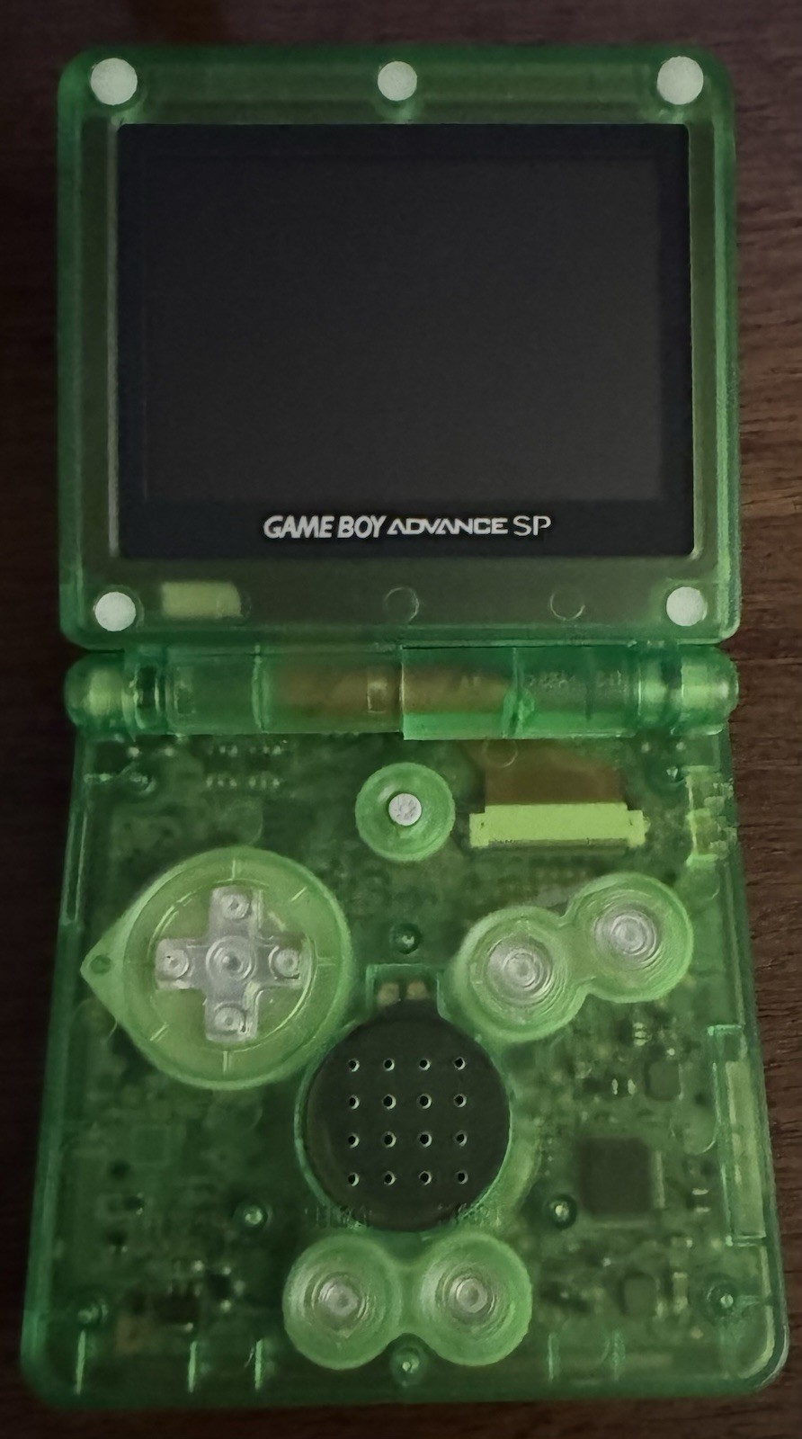 Clear green Nintendo Game Boy Advance GBA SP AGS 101 Glow in the dark.