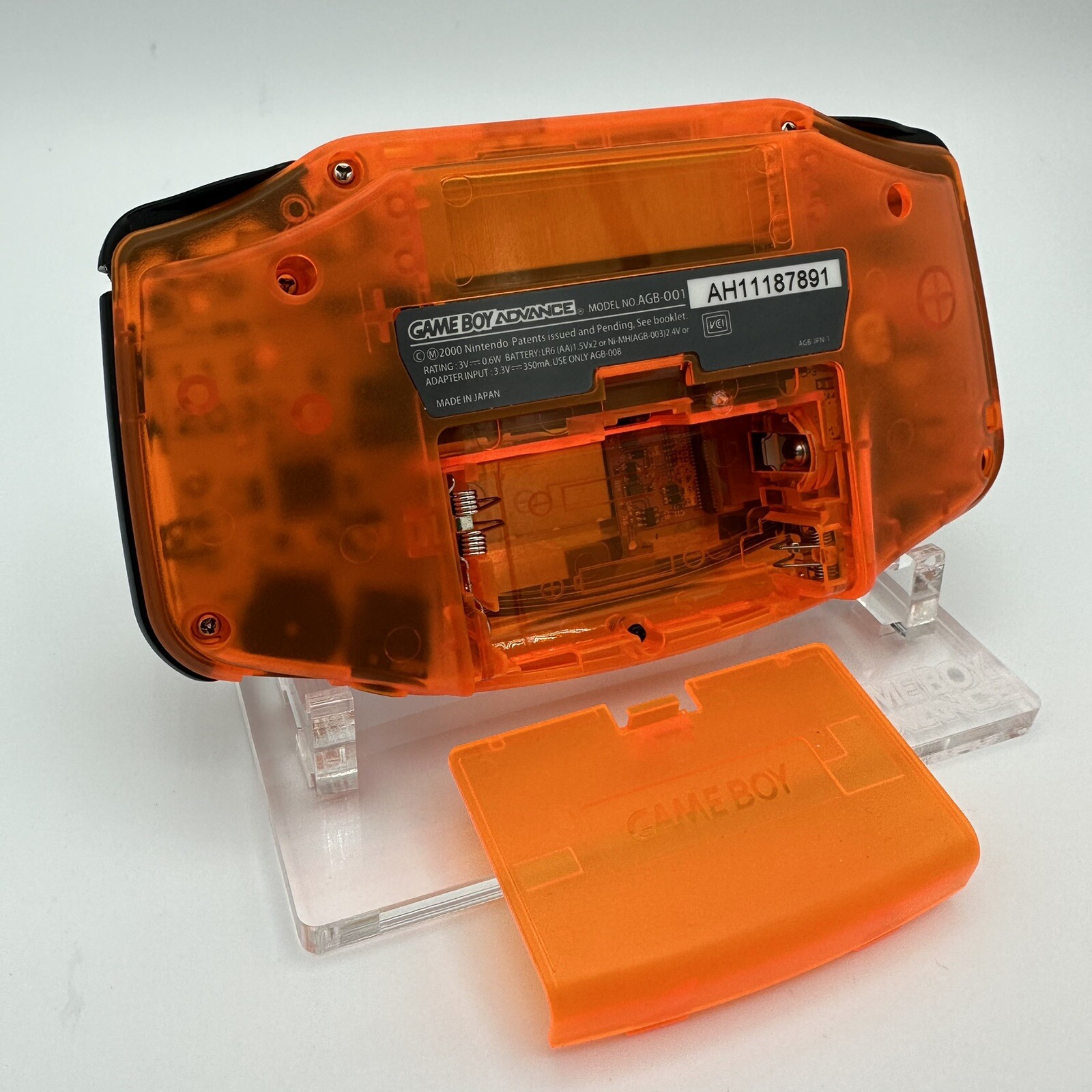 Game Boy Advance GBA iPS Laminated Backlight Backlit Console Clear Orange Black