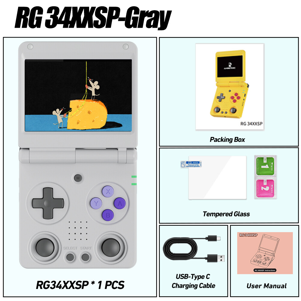 ANBERNIC RG 34XXSP Handheld Retro Game Console 3.4-inch H700 3300mAH Linux Gifts