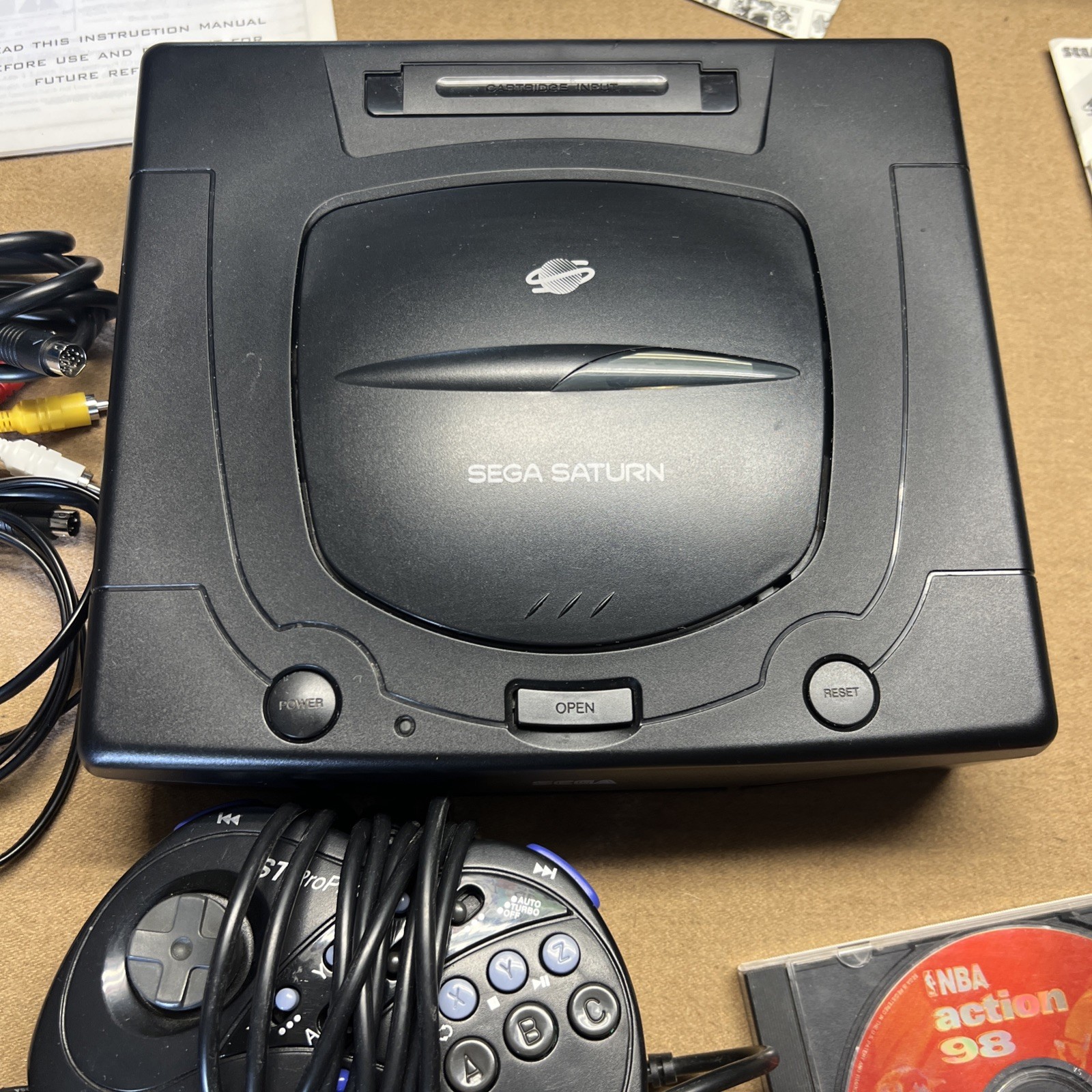 Sega Saturn Complete Bundle — CIB Console, 8 Games, Original Box Vintage 90s