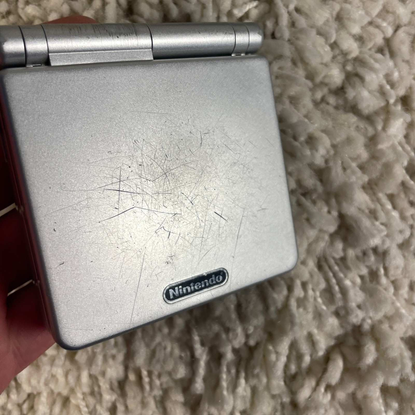 Nintendo Gameboy Advance GBA SP Platinum Silver Handheld Console System AGS-001