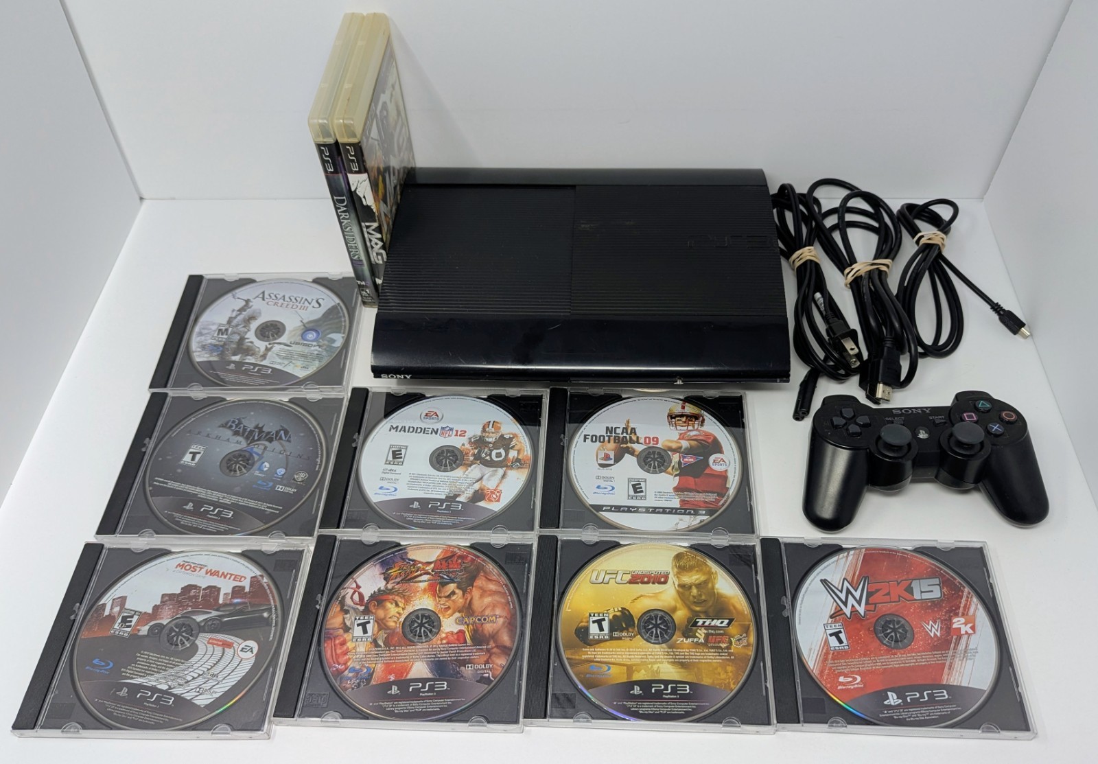 Sony PlayStation 3 PS3 Super Slim 250GB Console Bundle w/ 10 Games – Tested!