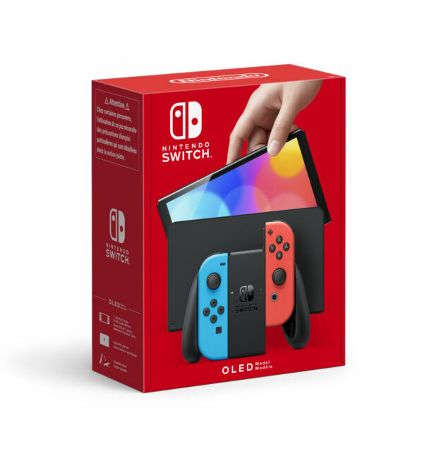 Nintendo Switch OLED Model HEG-001 Handheld Console – 64GB – Black/Neon Red/Neon