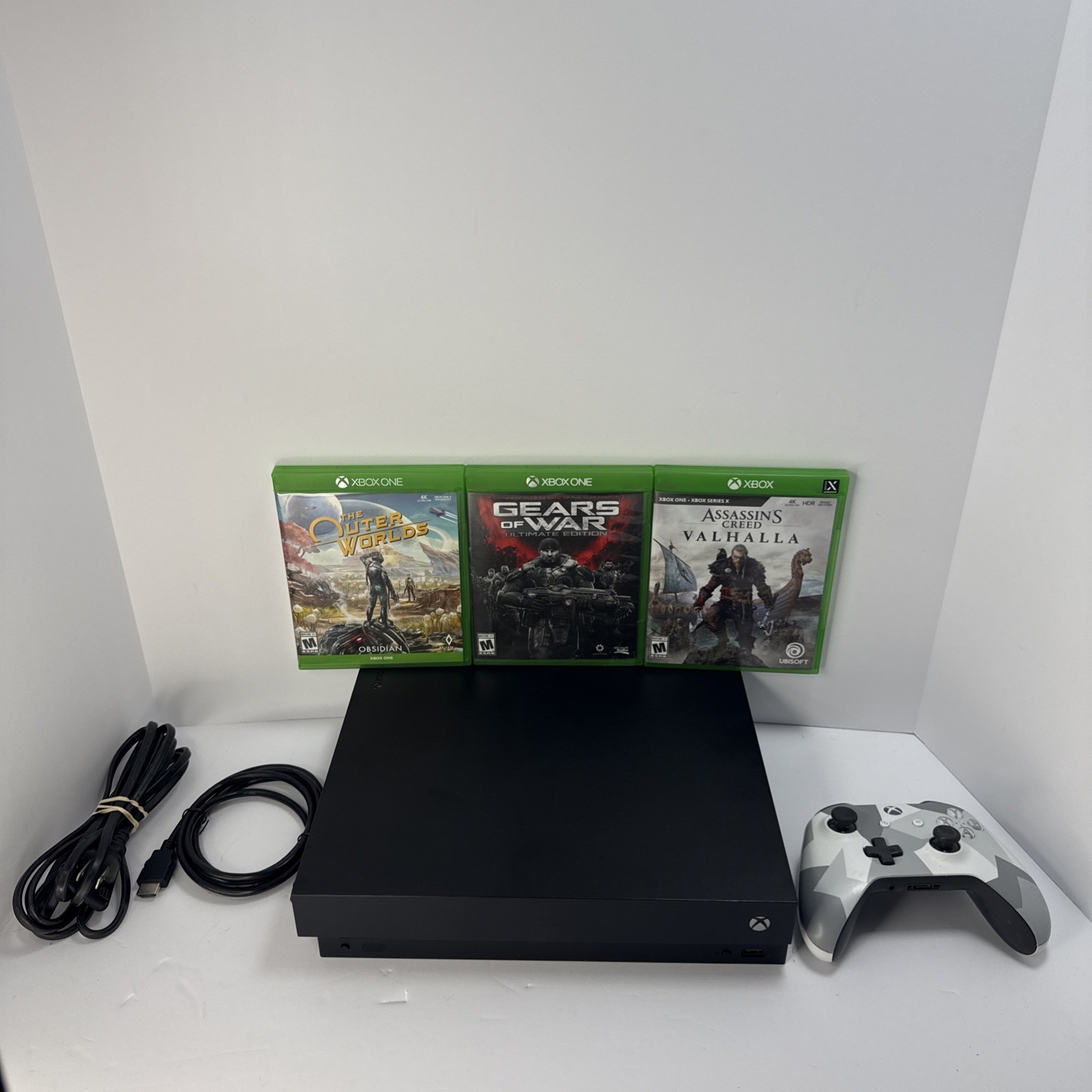Microsoft Xbox One X Black Console 1 TB Model 1787 With Controler and 3 Games