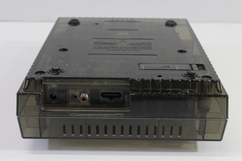 Super Nintendo Transparent Clear Black Console SNES SFC Converted AC Adapter AV