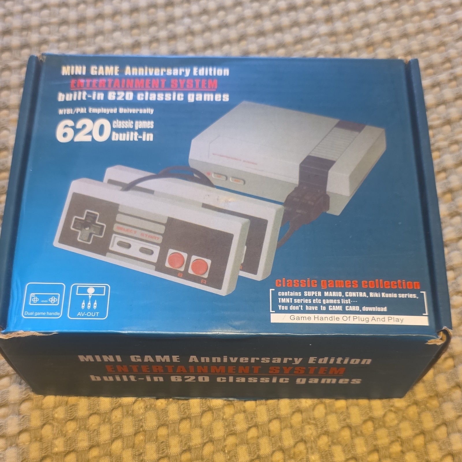 Mini Game Anniversary Edition NES Home Console, 620 Built-In Games, Plug & Play