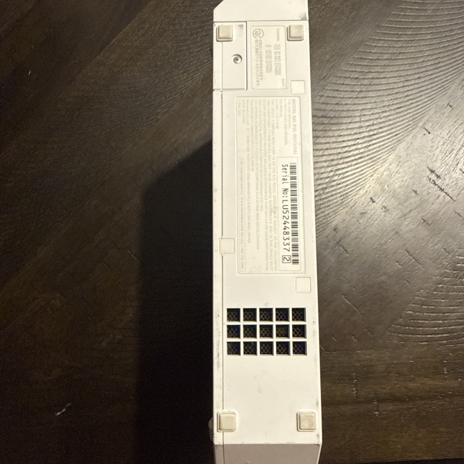 Nintendo Wii RVL-001 512 MB Home Console & Power Cord Only