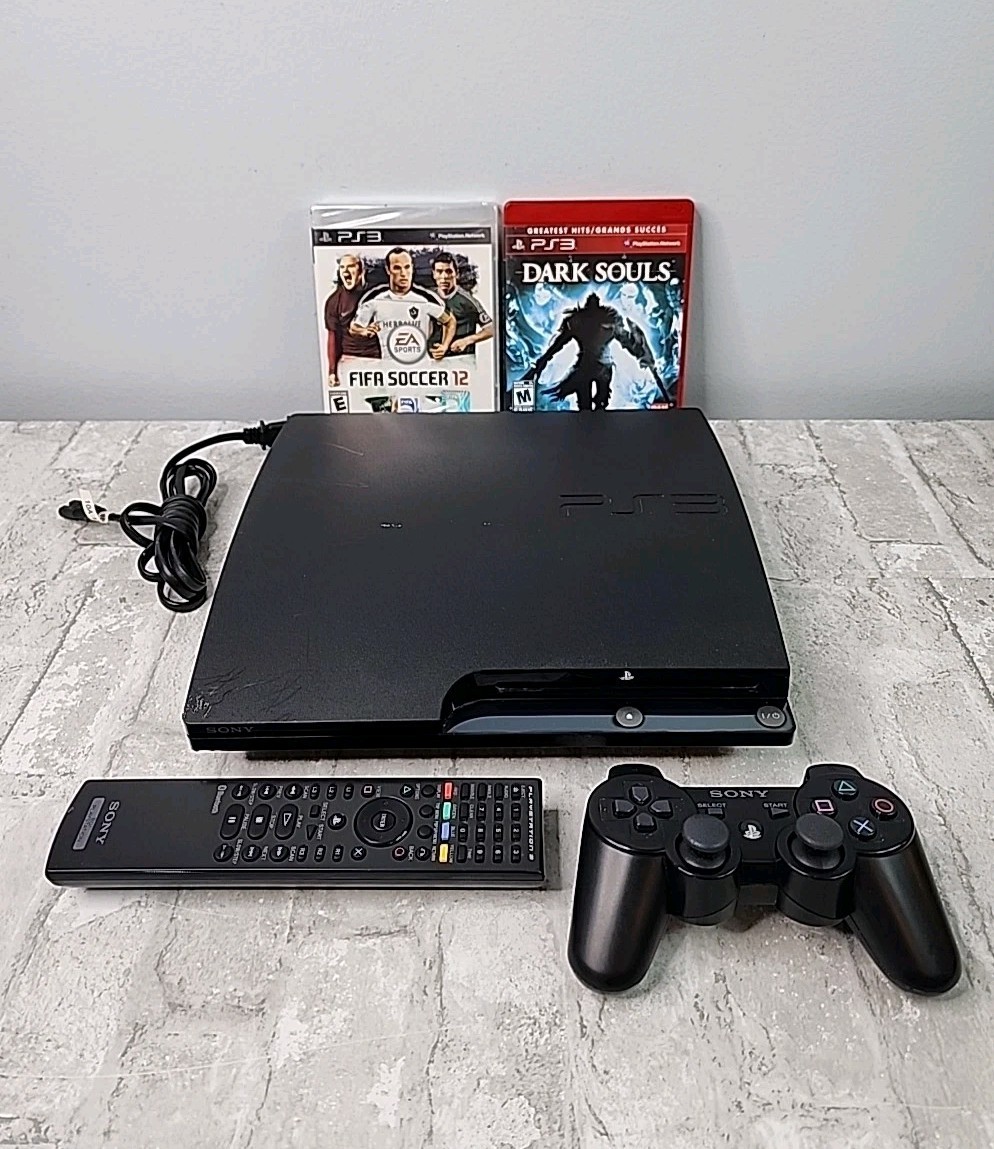 Sony Playstation PS3 120GB Slim Console CECH-2001A w/ Controller, Remote & Games
