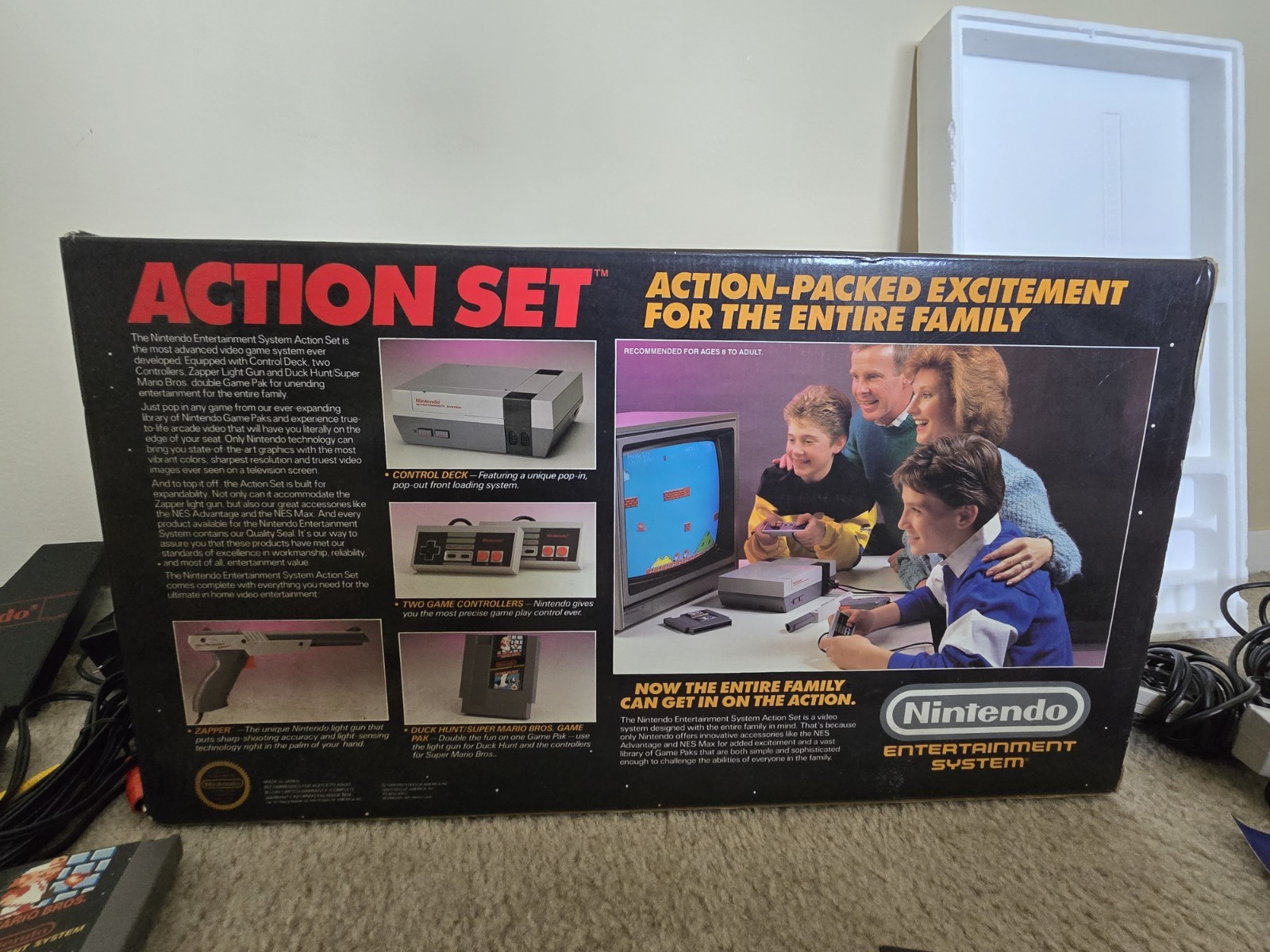 Nintendo NES Action Set Home Console Complete In Box With 6 Games, 2 Controllers