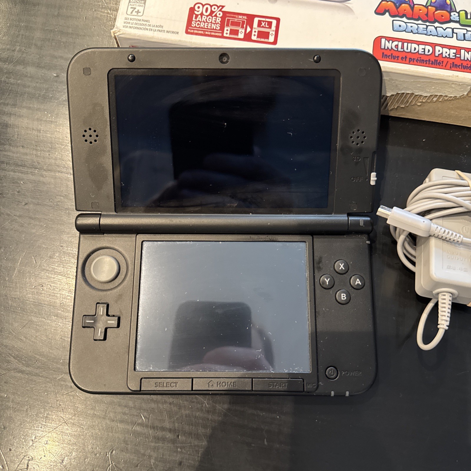 Nintendo 3DS XL Year of Luigi 30th Anniversary Silver/Black Wi-Fi 3D No Stylus