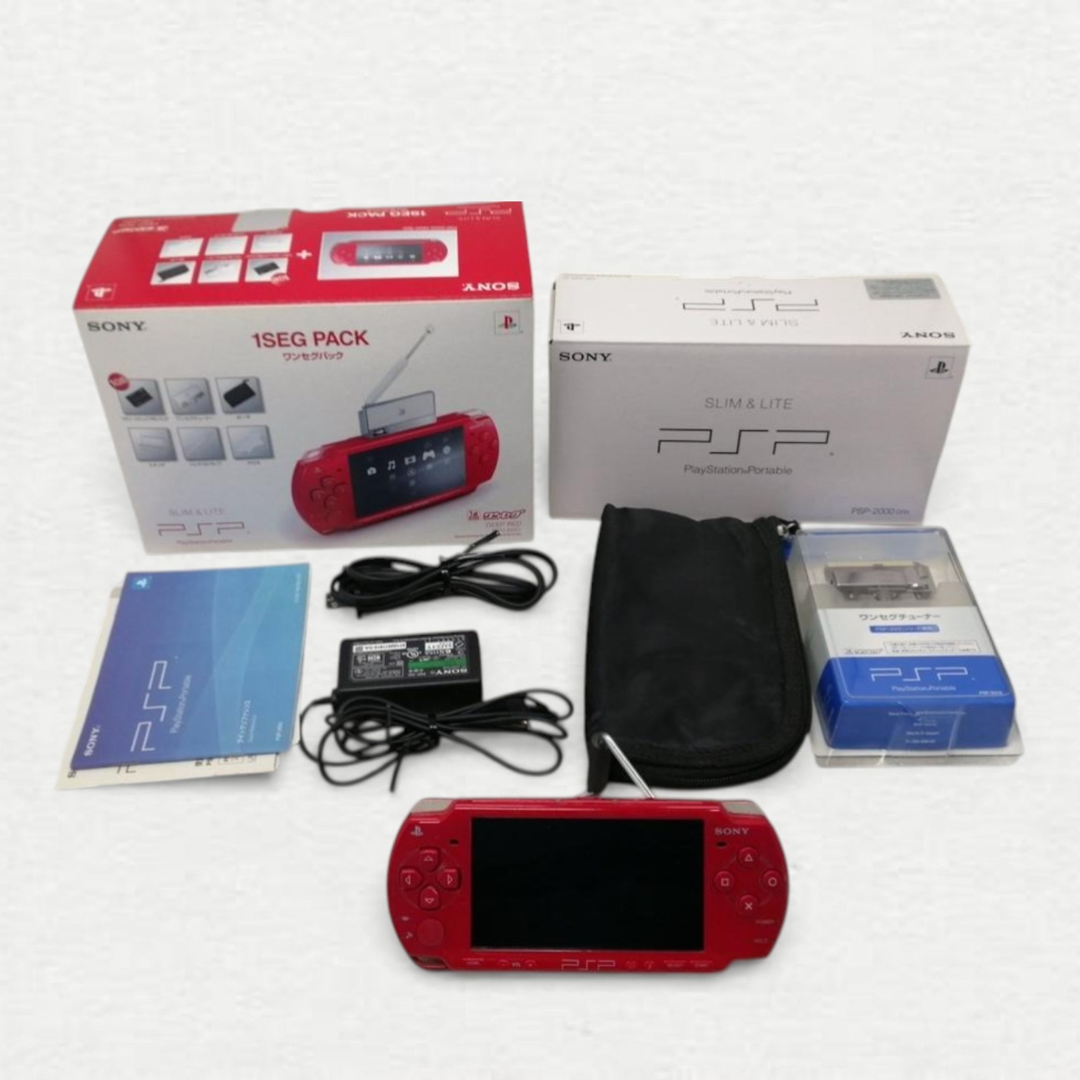 Sony PSPJ-20001 Handheld System Headphone Jack Console Wi-Fi Capability Deep Red