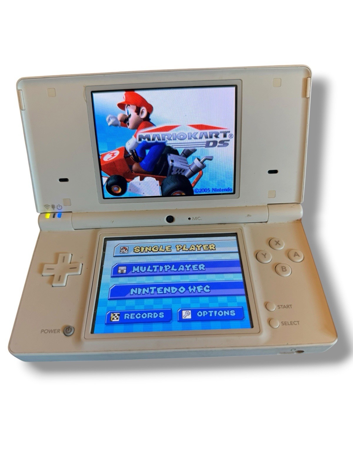 Nintendo DSi glacier white console w/ charger case 8 games 2gb memory card