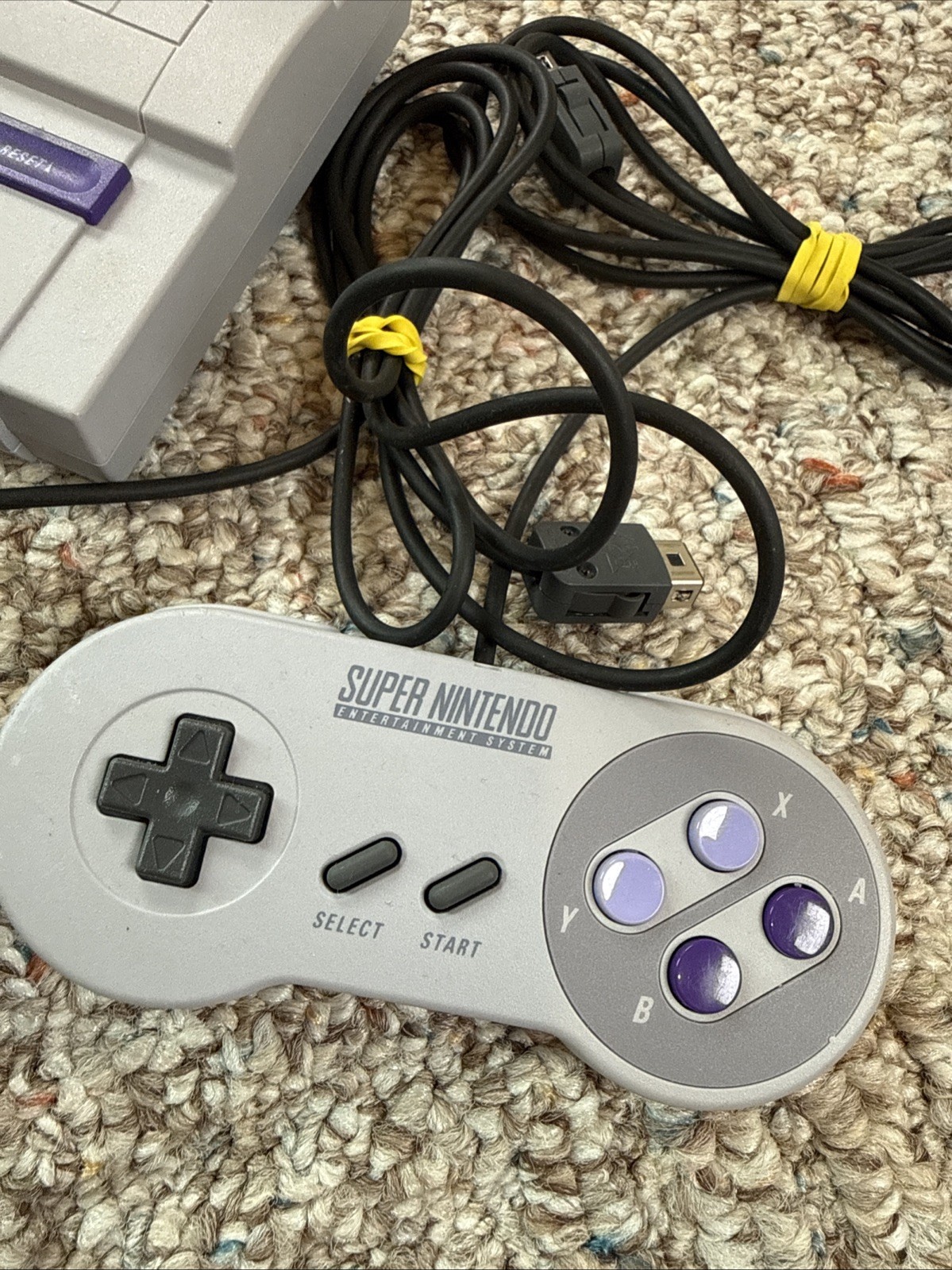 Nintendo Super NES Control Deck Model CLV-201 w/ Two Controllers SNES