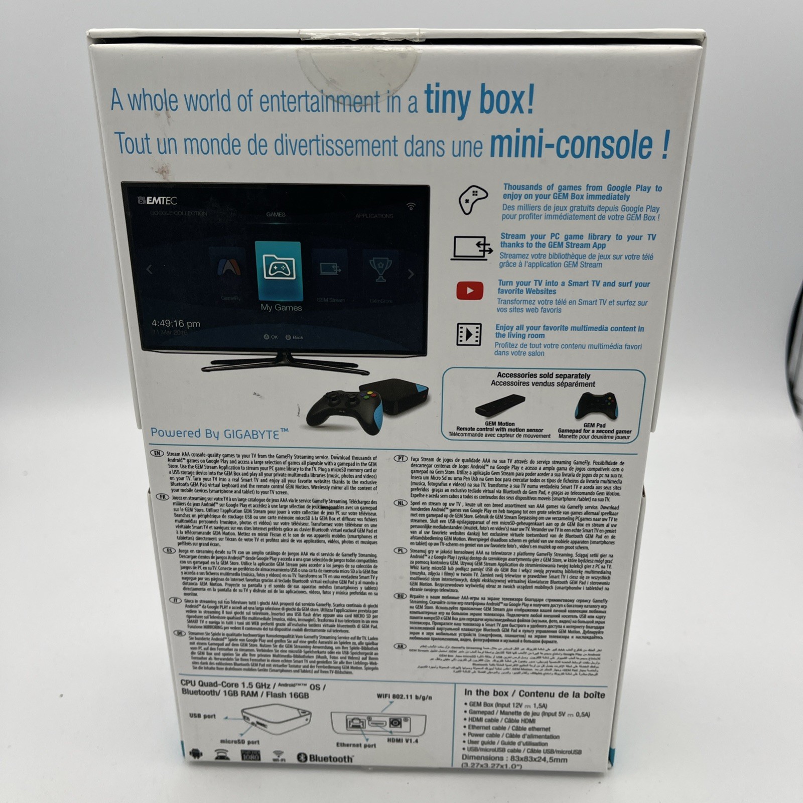 EMTEC GemBox Android Game Console – New In Box