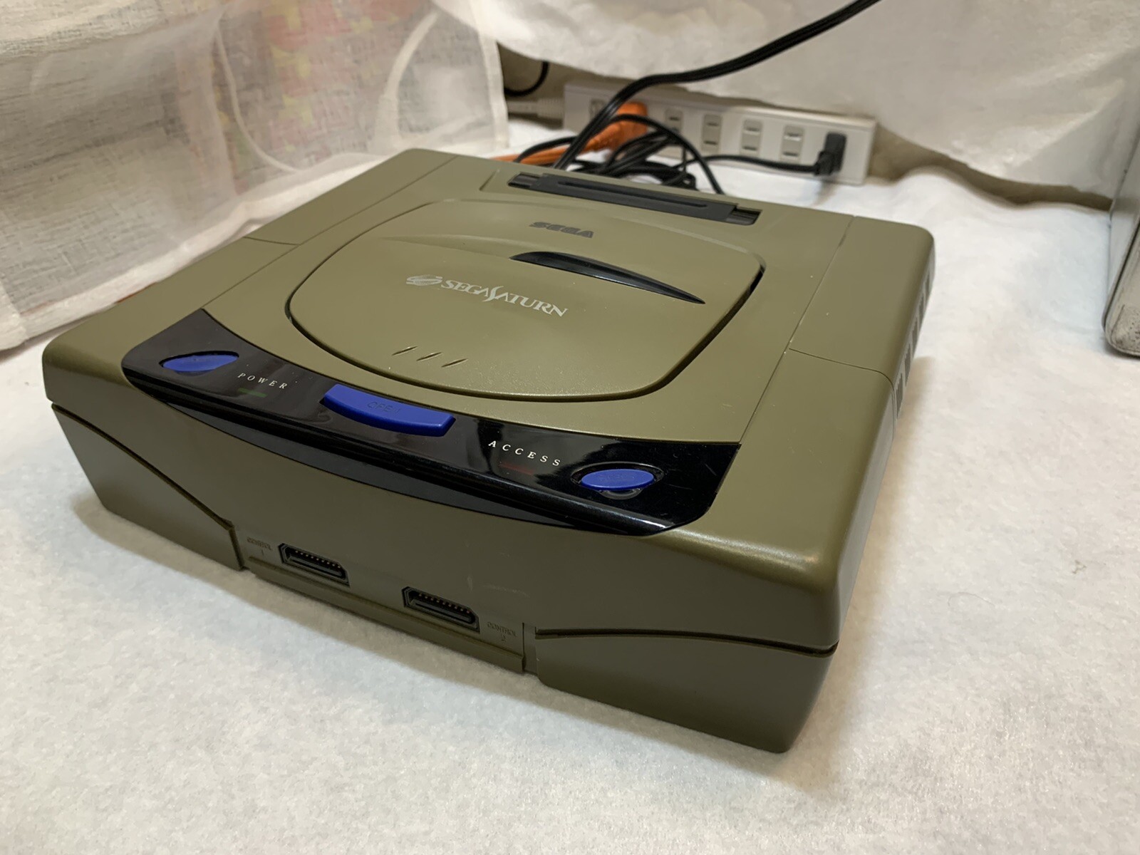 Sega Saturn Console Gray HST 3200 Cable set Tested USED clean up inside Japan