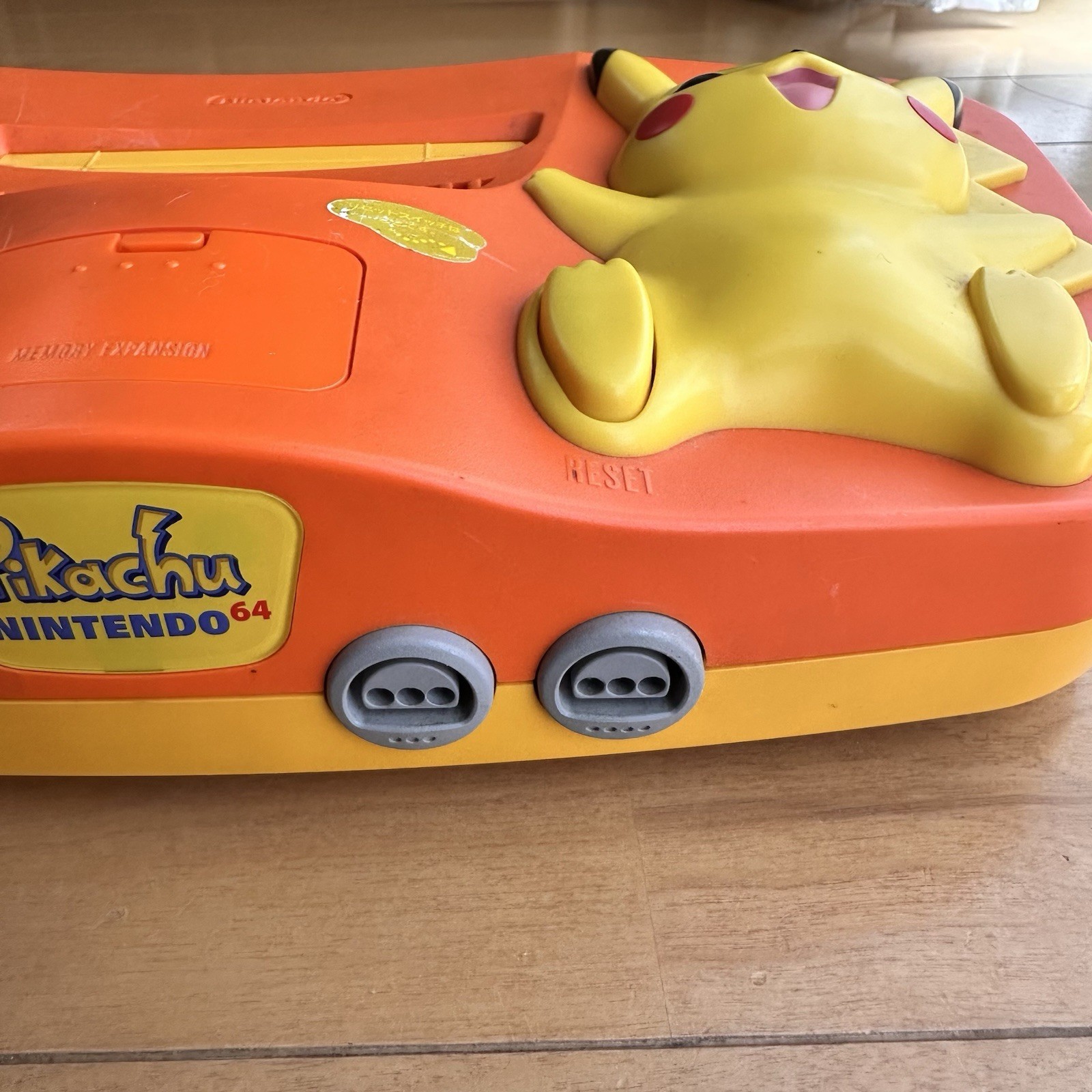 Nintendo 64 N64 Pokemon Pikachu Console Orange two Controllers Used NTSC-J