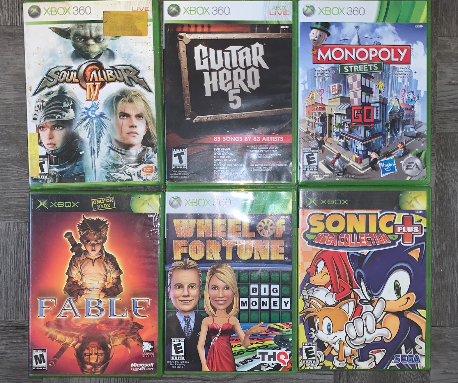 Microsoft Xbox 360 Elite 120GB + 20 GB HDD, 6 GAMES (TESTED), & 2 CONTROLLERS
