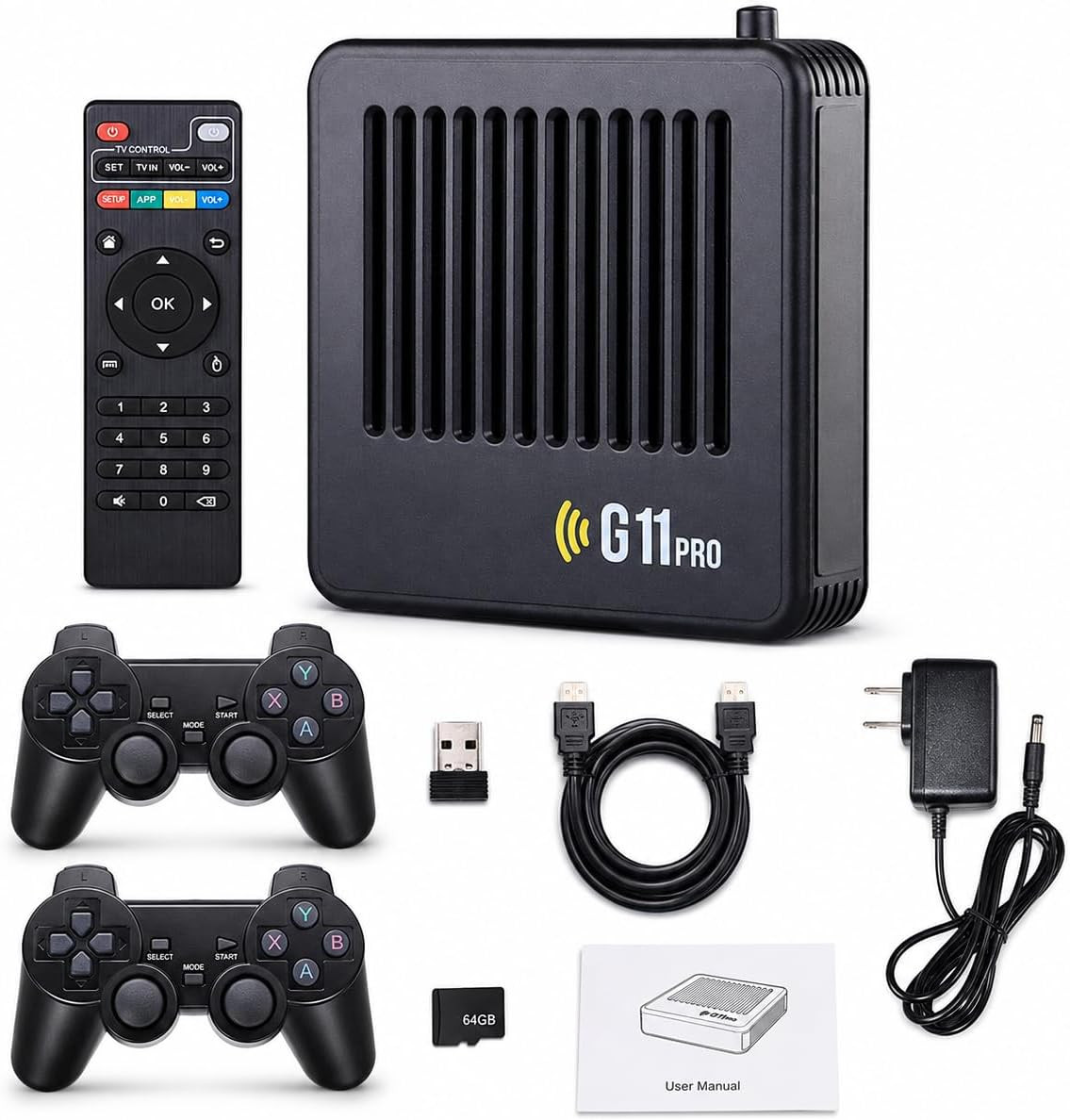 G11 Pro 4K Home Retro Game Console HDMI TV Gaming System 2 Wireless Controllers