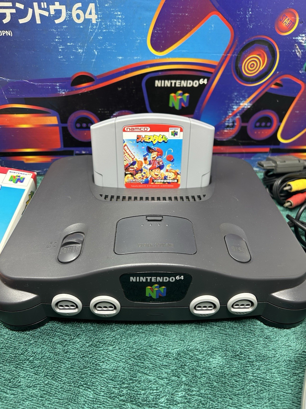 Nintendo 64 N64 Game Console System In Box NUS-002 Black Japan Model With Game!
