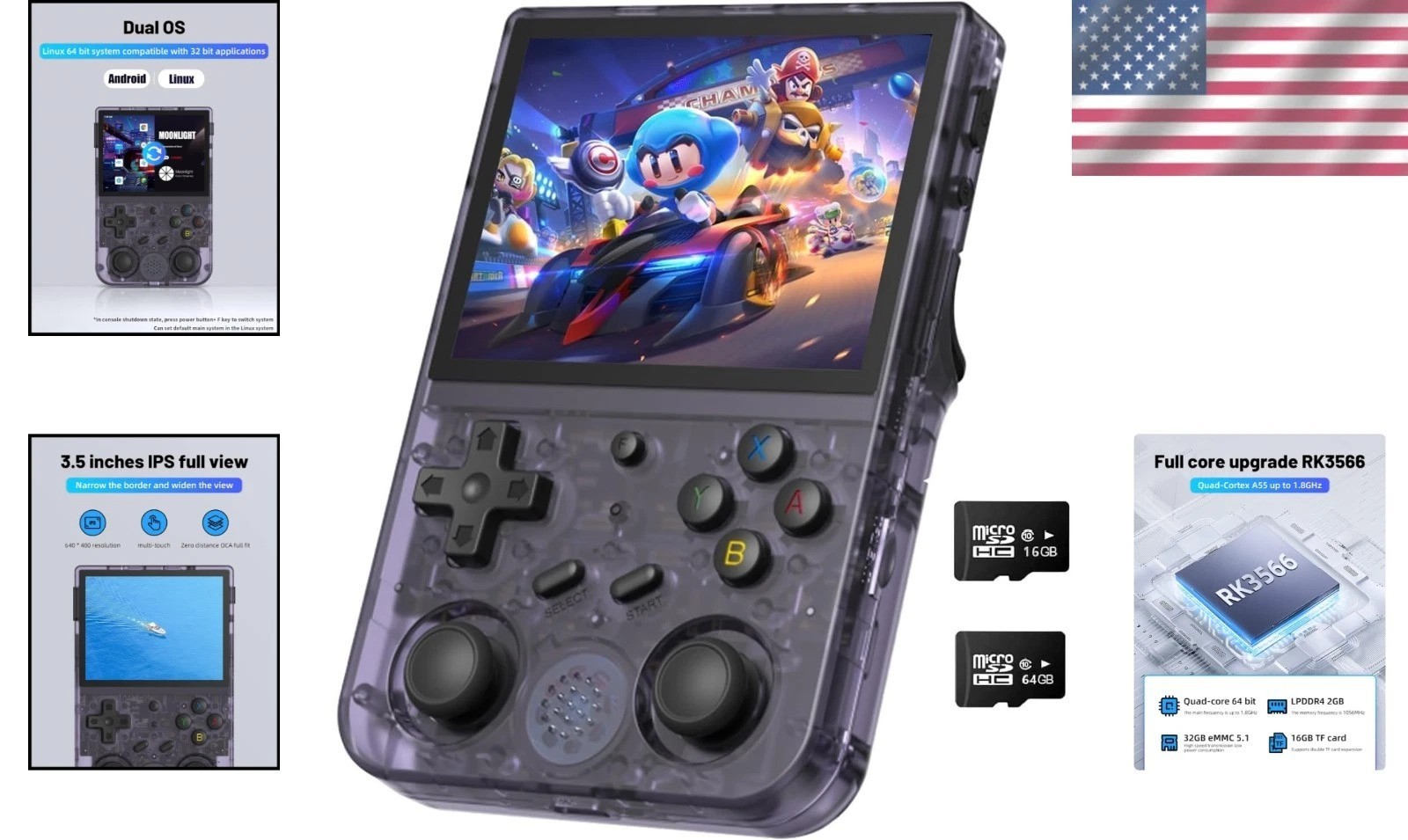 Anbernic RG353V Purple – 4452 Games, 5G WiFi, Bluetooth & Streaming Capabilities