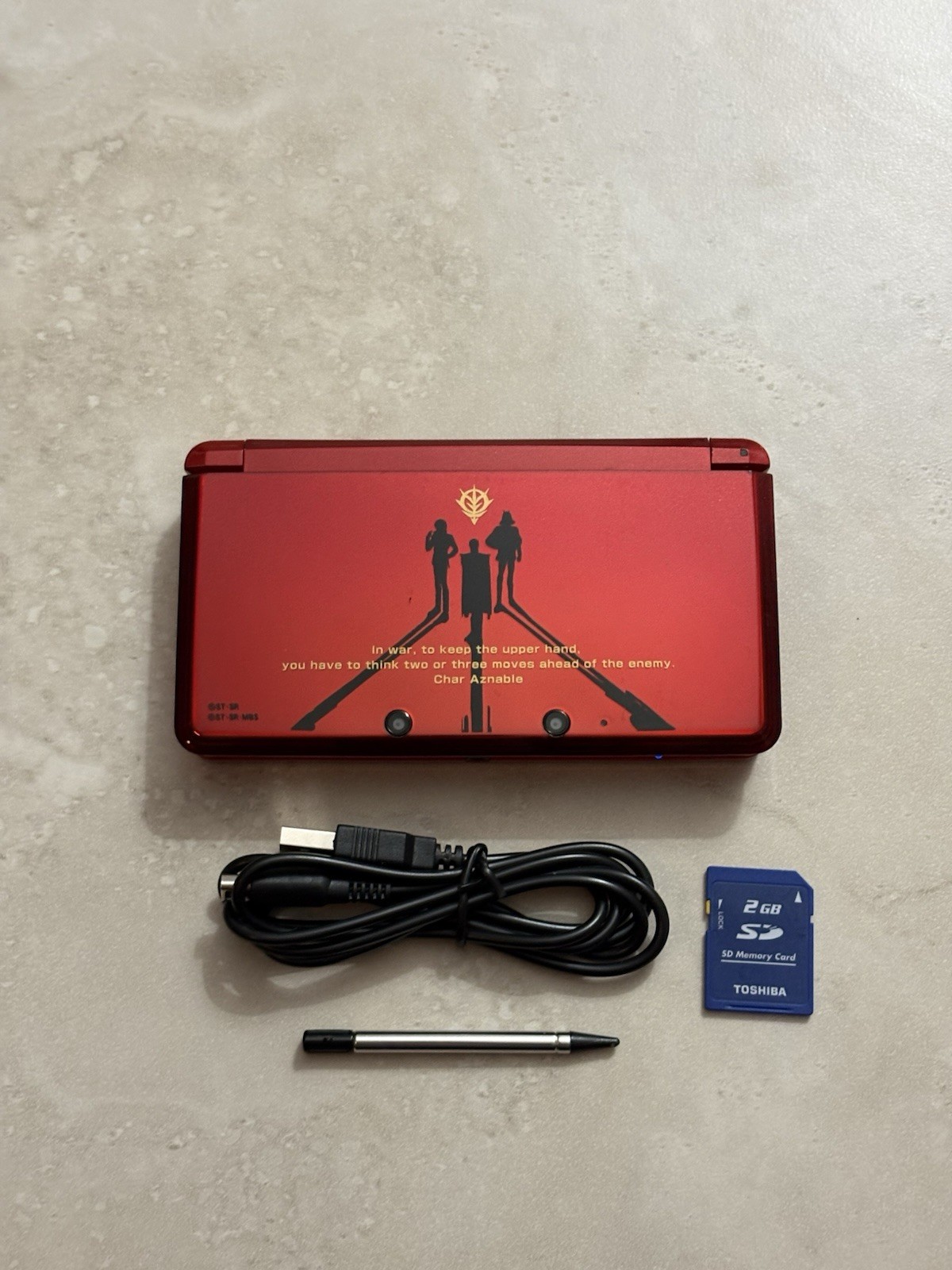Nintendo 3DS Gundam Char Edition – Region Free Console | 2GB + Charger | US Ship