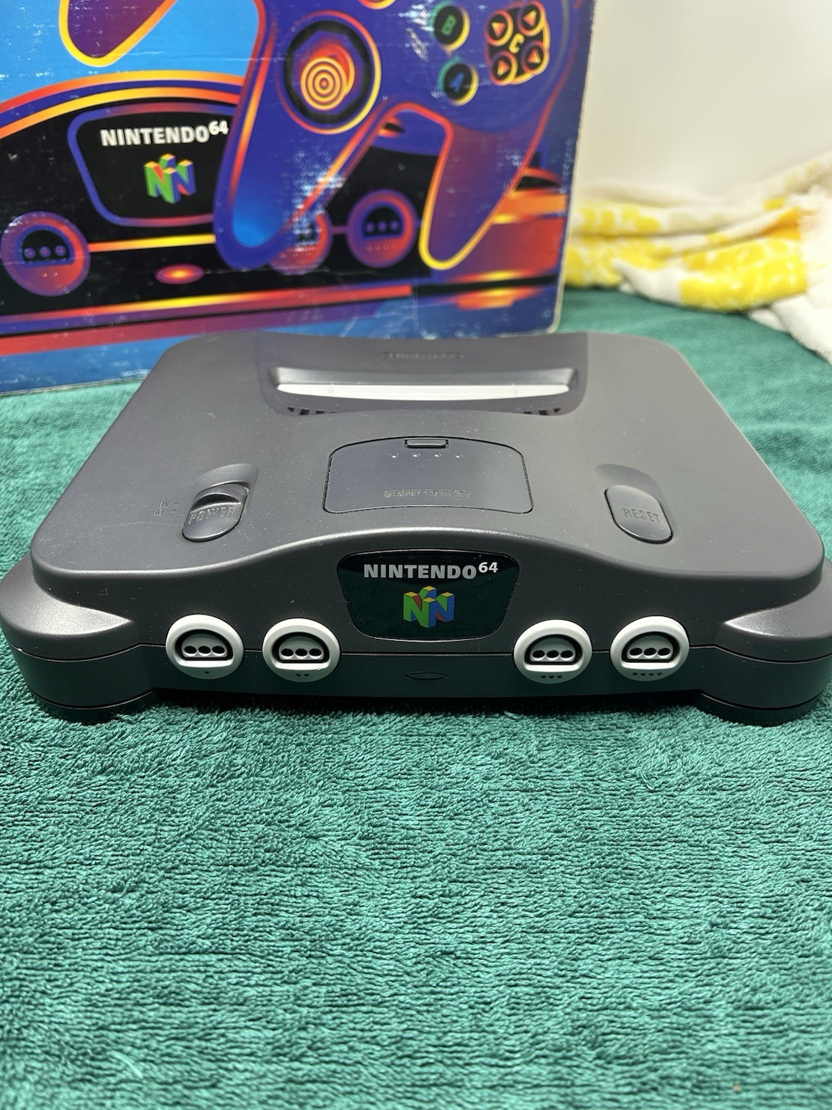 Nintendo 64 N64 Game Console System In Box NUS-002 Black Japan Model With Game!