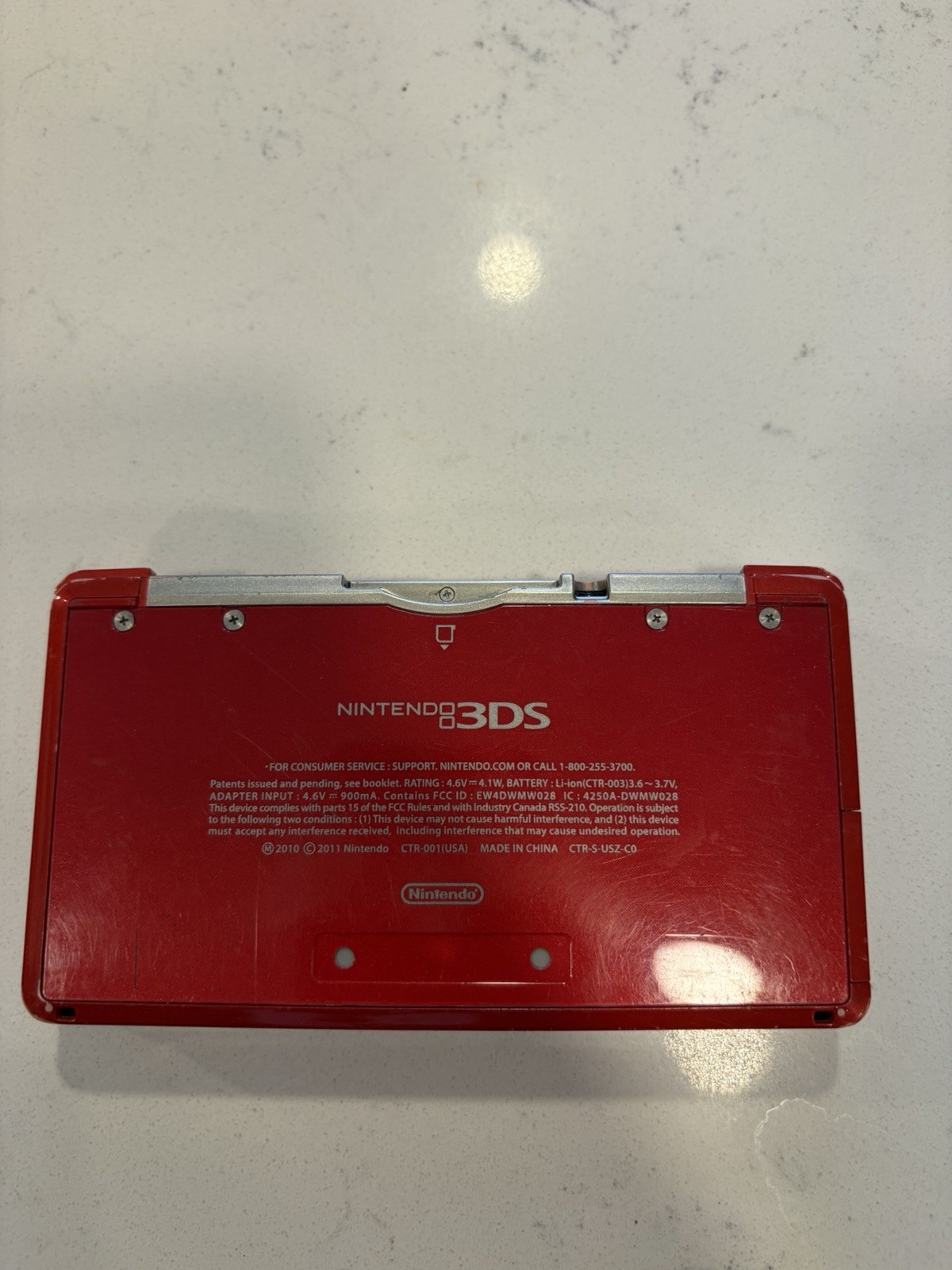 Nintendo 3DS Handheld System Flame Red CTR-001 w/ Charger TESTED