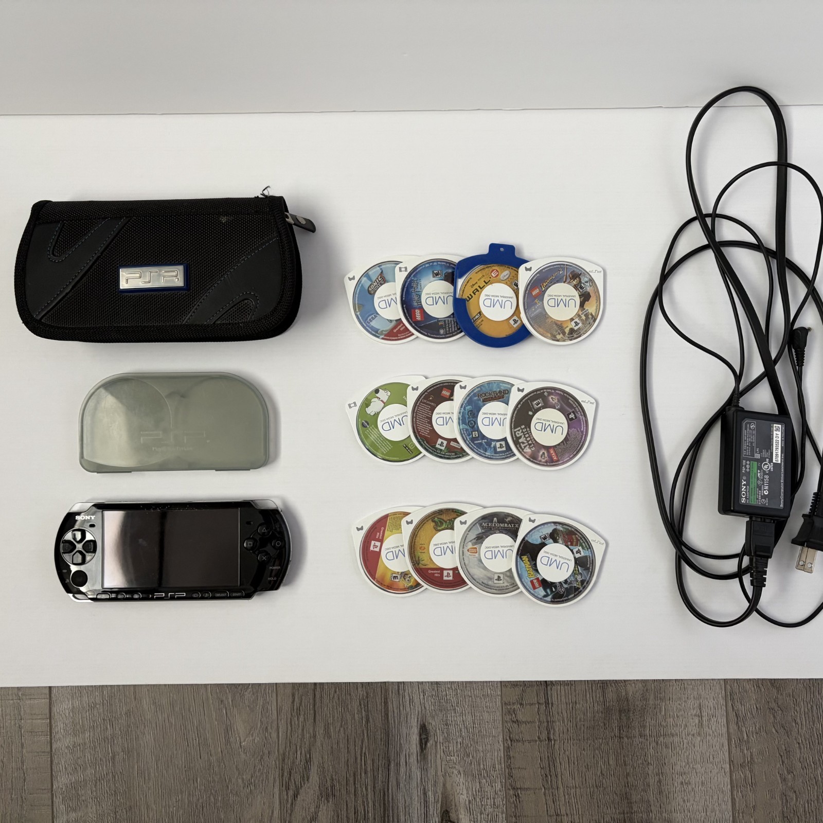 Sony PSP 3001 Bundle – TESTED WORKING w/ Charger, Travel Case, 12 Games
