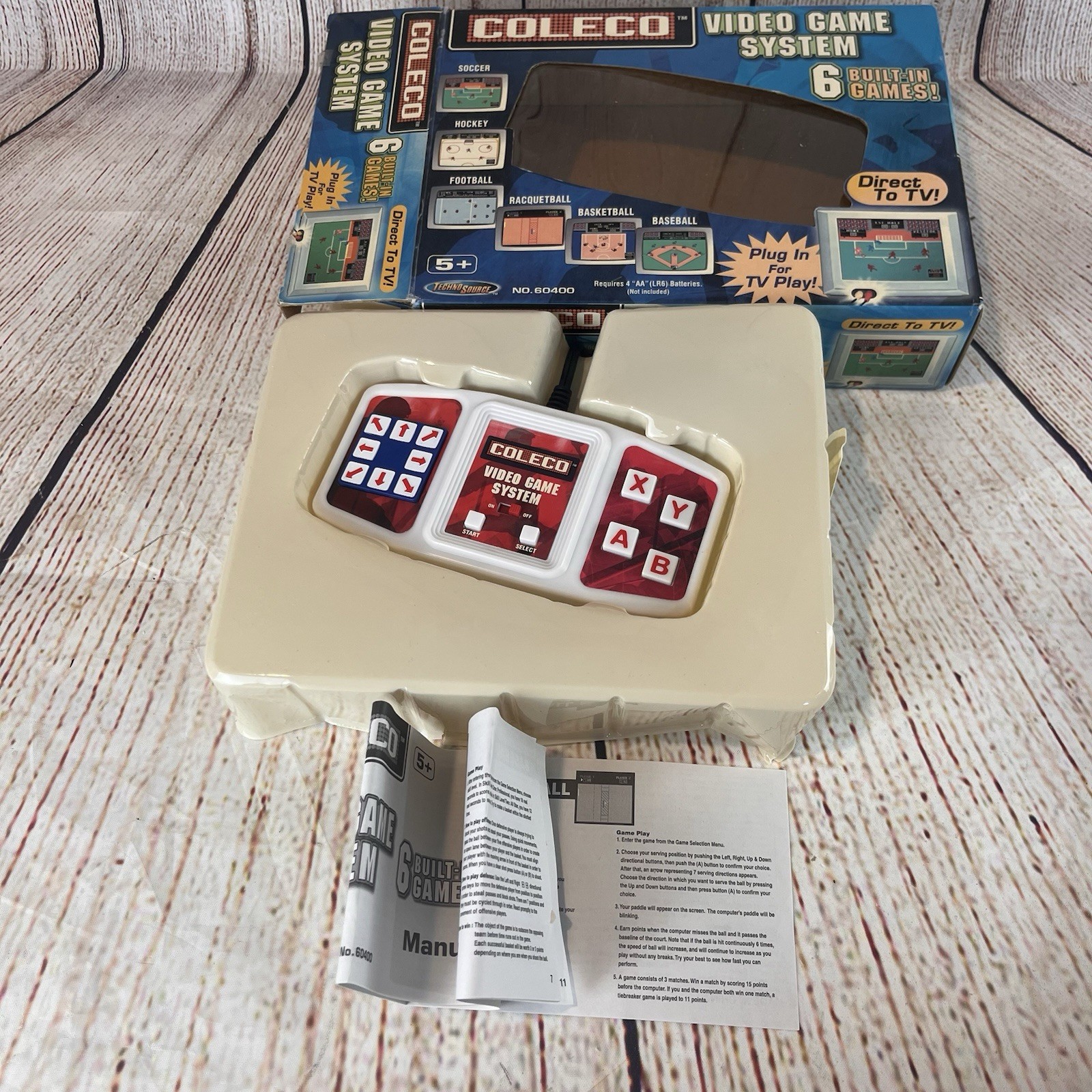 2005 Coleco Plug & Play-Video Game System 6 Built-In Games! Open box- Working!