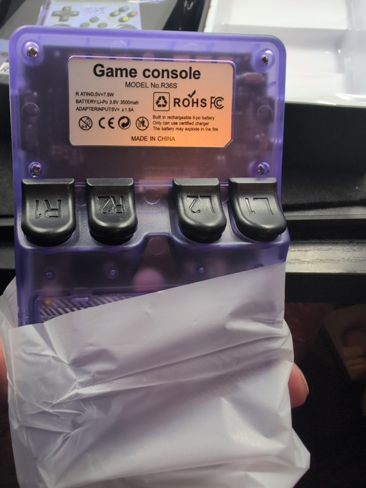 R36S Retro Handheld Game Console – 64GB – Blue – 10K+ Games – New in Box Purple