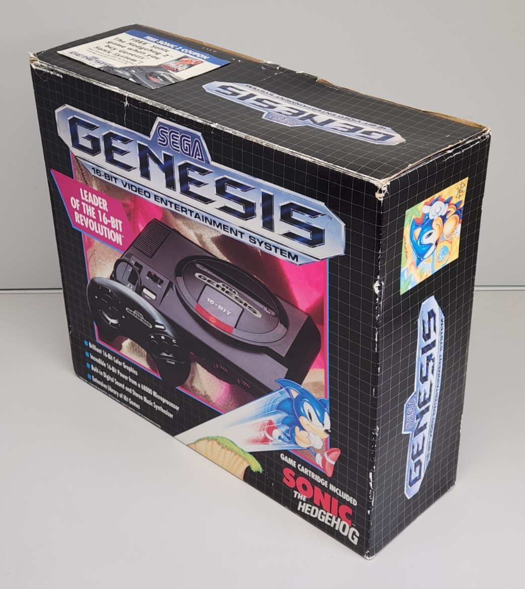 Vtg SEGA Genesis Model MK-1601 V2 Video Game Console MK-1610 Sonic, NEW Open Box