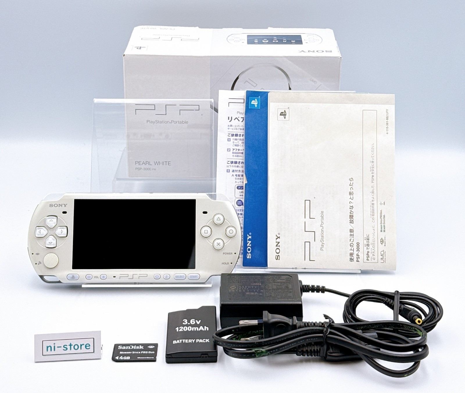 SONY PSP-3000 Console White Complete in Box Region Free w/4GB – Very Good