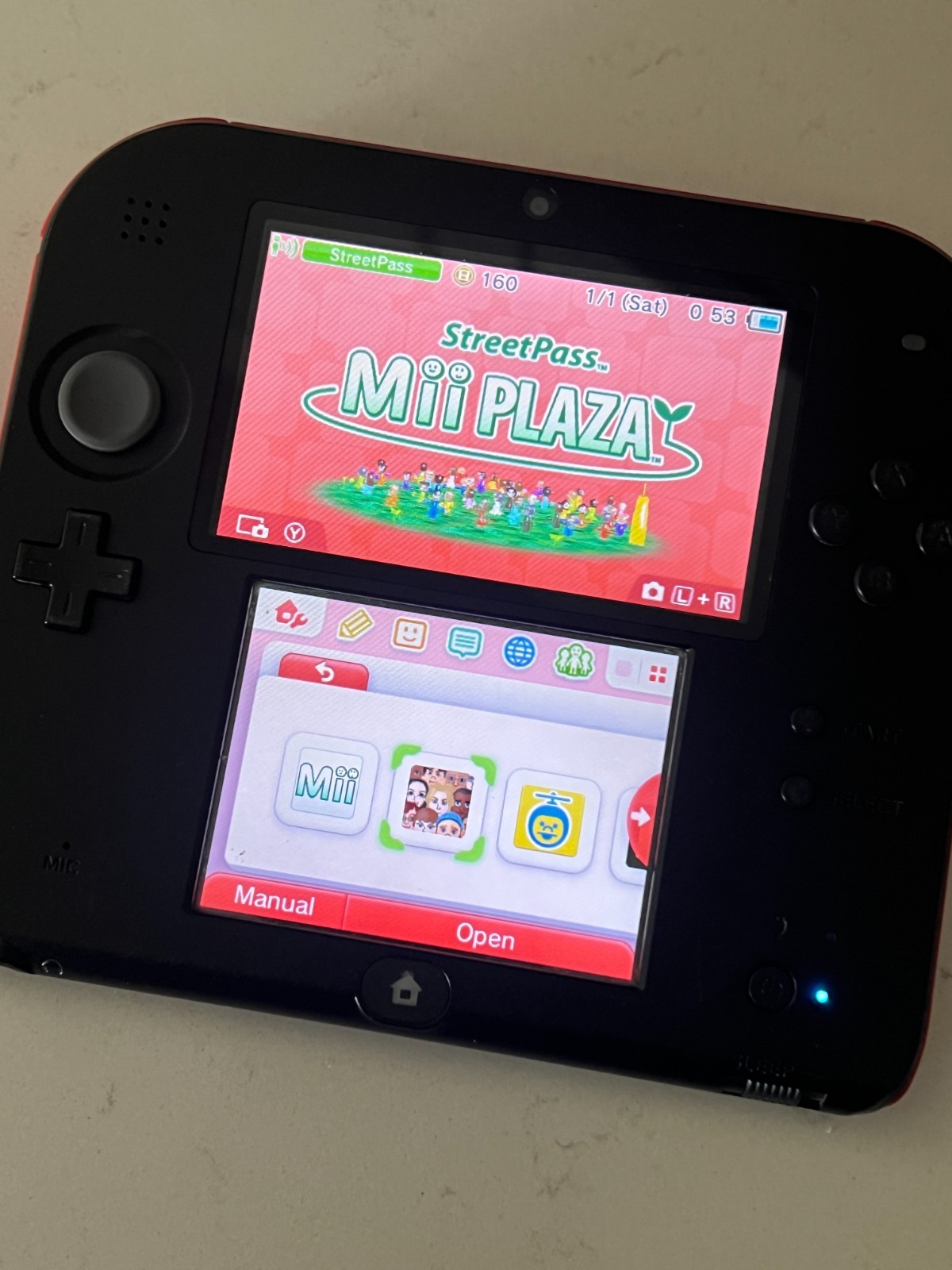 Nintendo 2DS Console Red & Black Bundle w/ Charger + 4GB SD Card Tested & Works