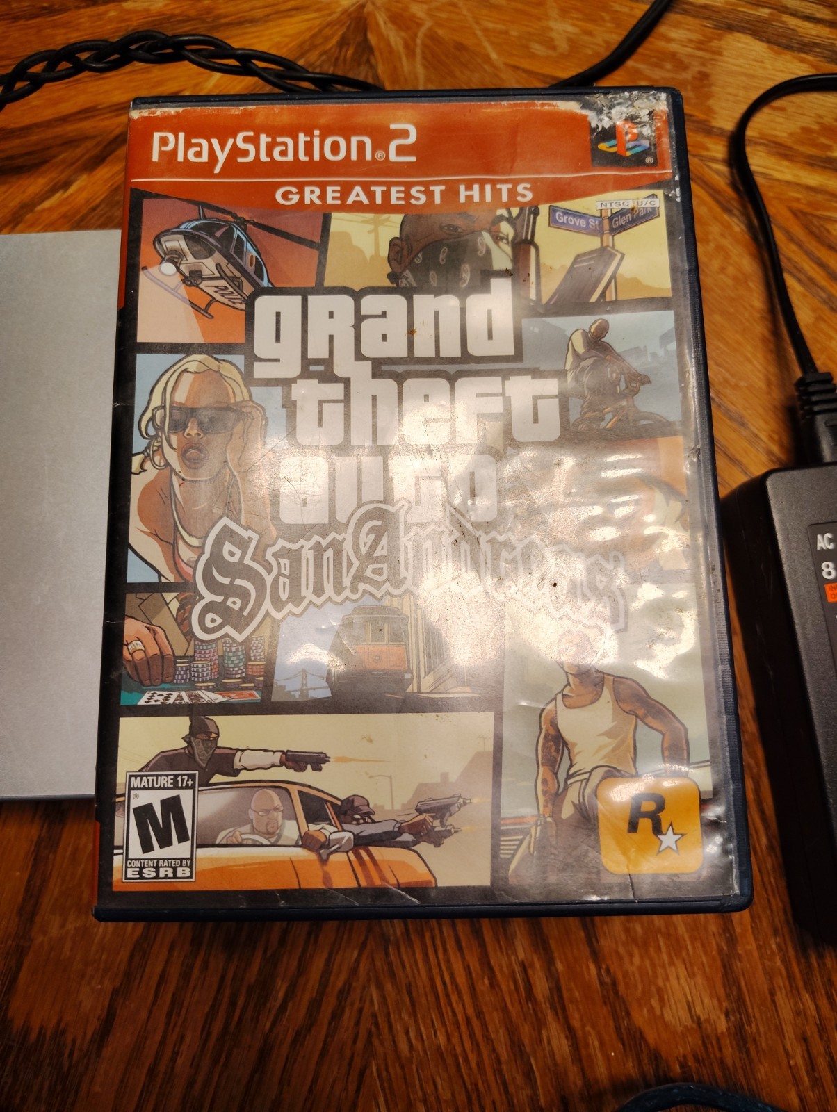 PlayStation 2 PS2 Silver Slim Console Bundle 2 Controllers, Cables 2 Games GTA