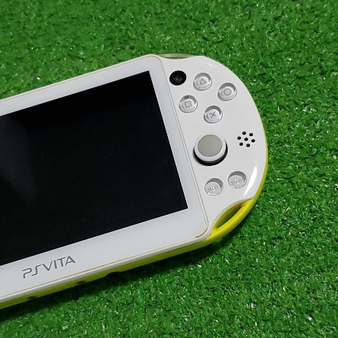 【Good】SONY PS Vita Wi-Fi Console PCH-2000 ZA13 White/ Lime Green Console Only FS