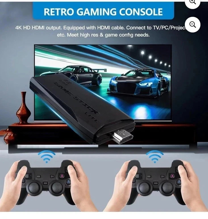 GameStick Lite 4K Ultra HD Wireless HDMI Microconsole Classic Games